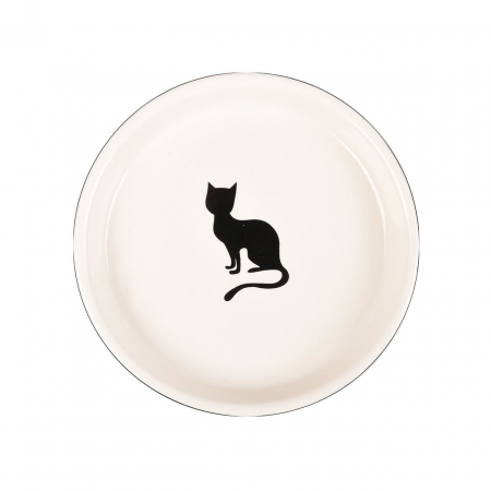 CASTRON DIN CERAMICA PENTRU PISICI FLAMINGO NALA ALB-NEGRU 15CMx180ML [1]