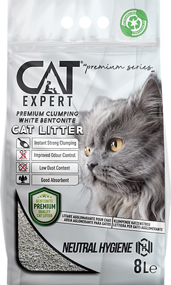 CAT EXPERT Neutral Hygiene Clumping, Asternut igienic pisici, Bentonita alba, 8L [0]