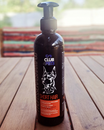 SAMPOANE - CLUB4PETS Sampon profesional SHORT HAIR pentru caini adulti cu blana scurta, 250 ML