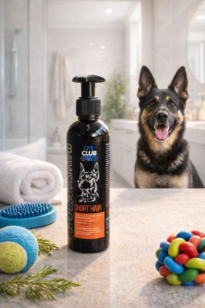 IGIENA SI COSMETICA - CLUB4PETS Sampon profesional SHORT HAIR pentru caini adulti cu blana scurta, 250 ML