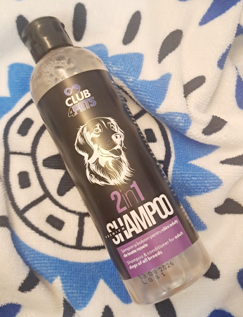 CLUB4PETS. Sampon si balsam premium 2IN1 pentru caini adulti de toate rasele, Periere usoara, 250 ML [1]