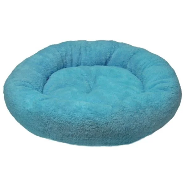 ACCESORII - Culcus 4DOG Deluxe Rotund Plush S 52x9CM Albastru