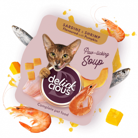 Băuturi - Delickcious. Supa de sardină cu creveți aromată cu dovleac, 80 g.