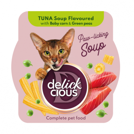 Delickcious. Supa de ton aromatizată cu porumb proaspăt și mazăre verde, 80 g [1]