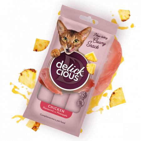 RECOMPENSE - DELICKCIOUS, Recompense cremoase cu pui si ananas, 60g