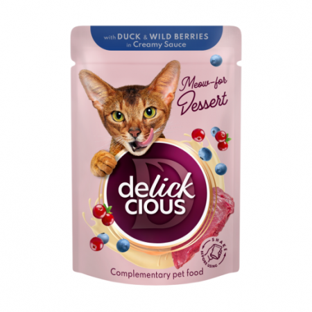 Delickcious. Rață și fructe de pădure în sos cremos, 80 g. [1]