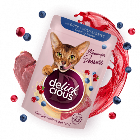 DELICKCIOUS - Delickcious. Rață și fructe de pădure în sos cremos, 80 g.