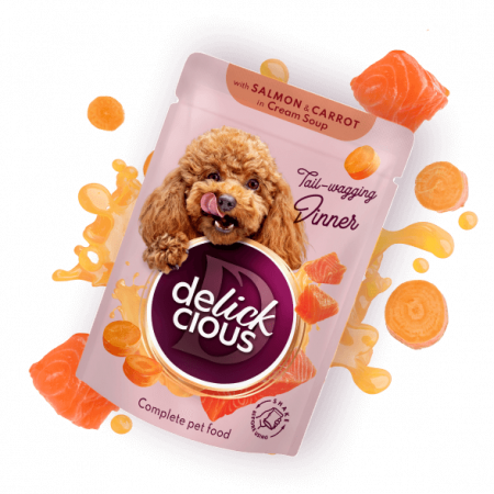 CAINI - Delickcious. Somon și morcov în supă cremoasă, 85 g.