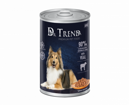 DR. TREND - Dr. Trend Conserva pentru caini adulti, cu vitel in sos, 400g
