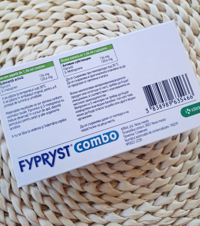 Fypryst Combo Dog M 134 mg pipete antiparazitare caini talie medie (10 - 20 kg), 1 buc [4]
