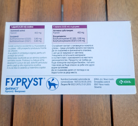 FYPRYST, deparazitare externă câini, pipetă repelentă, XL(40 - 60kg), 1 buc [5]