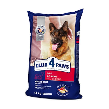 CAINI - Hrana uscata pentru caini activi, Premium, Club 4 Paws, 14 kg