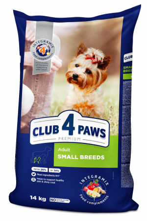 CAINI -  Hrana uscata pentru caini adulti de talie mica, Premium, Club 4 Paws, 14 kg 