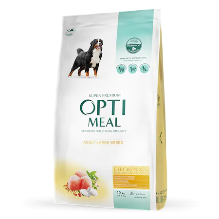 CAINI - Hrana uscata pentru caini de talie mare, Optimeal, cu pui, 12kg