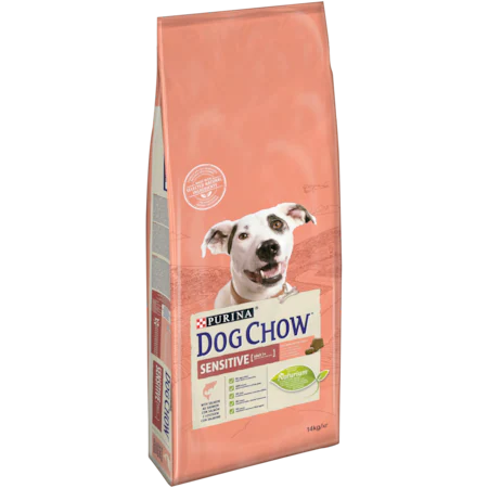 Hrana uscata pentru caini Dog Chow Adult Sensitive, Somon, 14 Kg