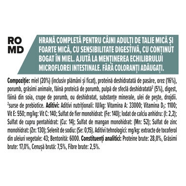 Hrana uscata pentru caini Pro Plan Small & Mini Sensitive Digestion, Miel, 3kg [3]