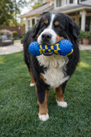 JUCARII - Jucărie pentru câini BEASTY Tugger Play Rope cu mingi din cauciuc