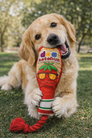 JUCARII - Jucărie pentru câini cu frânghie Dog Ketchup