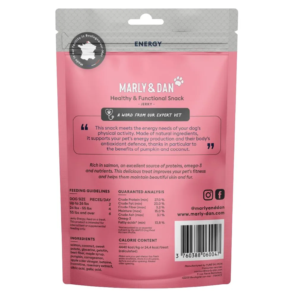 MARLY&DAN Energy, XS-XL, Somon, punguță recompense funcționale fără cereale câini, activitate intensă, 80g [7]