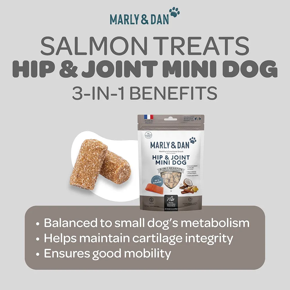 MARLY&DAN Hip&Joint Mini Dog, XS-S, Somon, punguță recompense funcționale fără cereale câini, sistem articular, 50g [2]