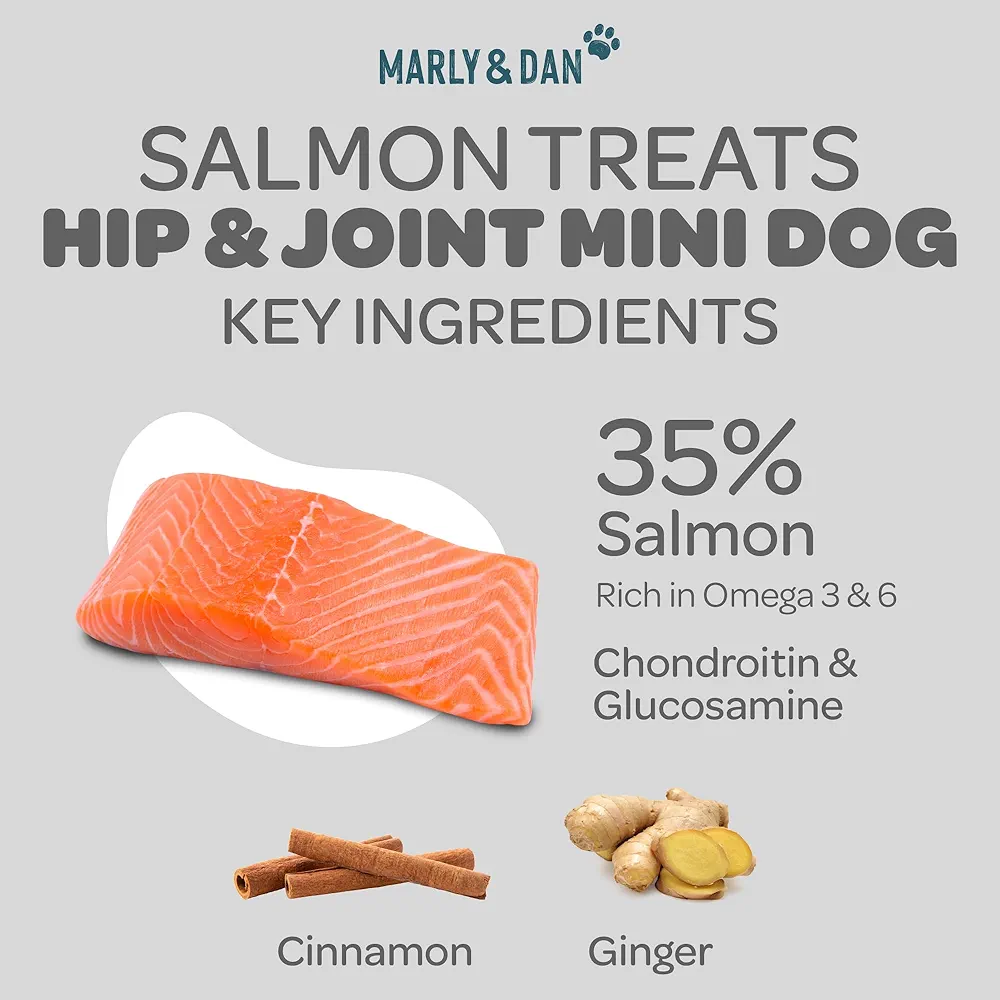 MARLY&DAN Hip&Joint Mini Dog, XS-S, Somon, punguță recompense funcționale fără cereale câini, sistem articular, 50g [3]