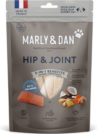 CAINI - MARLY&DAN Hip&Joint, XS-XL, Somon, punguță recompense funcționale fără cereale câini, sistem articular, 80g