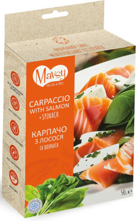 CAINI - Mavsy Deliciu pentru cățeluși cu Somon, Spanac și Lapte 50gr