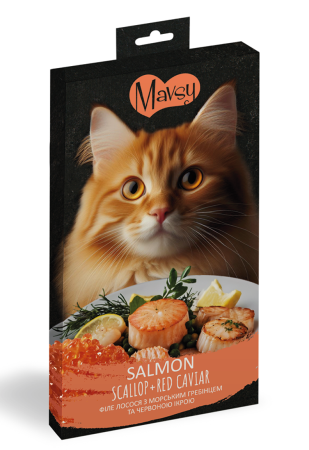 RECOMPENSE - Mavsy somon cu scoici și caviar roșu pentru pisici