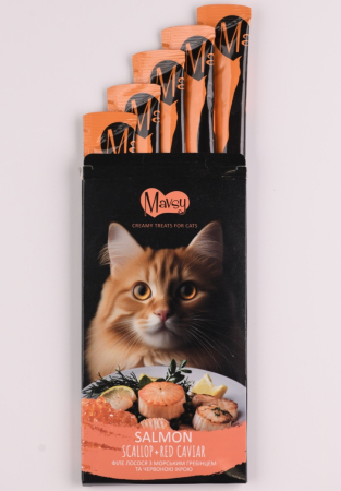 Mavsy somon cu scoici și caviar roșu pentru pisici [5]