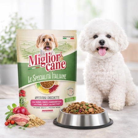 MORANDO - Miglior cane mini crochete pentru adulți pentru câini cu porc, orz și sfeclă roșie, 800 g