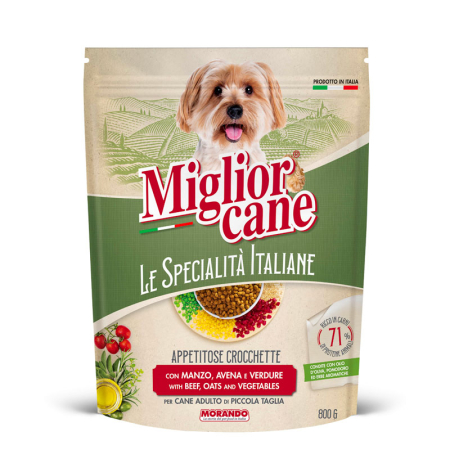 Miglior cane mini crochete pentru adulți pentru câini cu vită, ovăz și legume, 800 g [1]