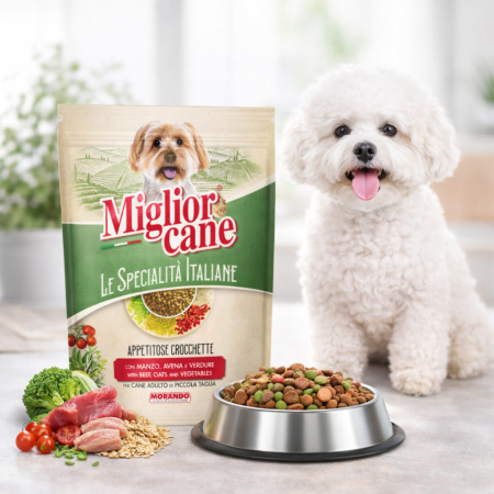 MORANDO - Miglior cane mini crochete pentru adulți pentru câini cu vită, ovăz și legume, 800 g