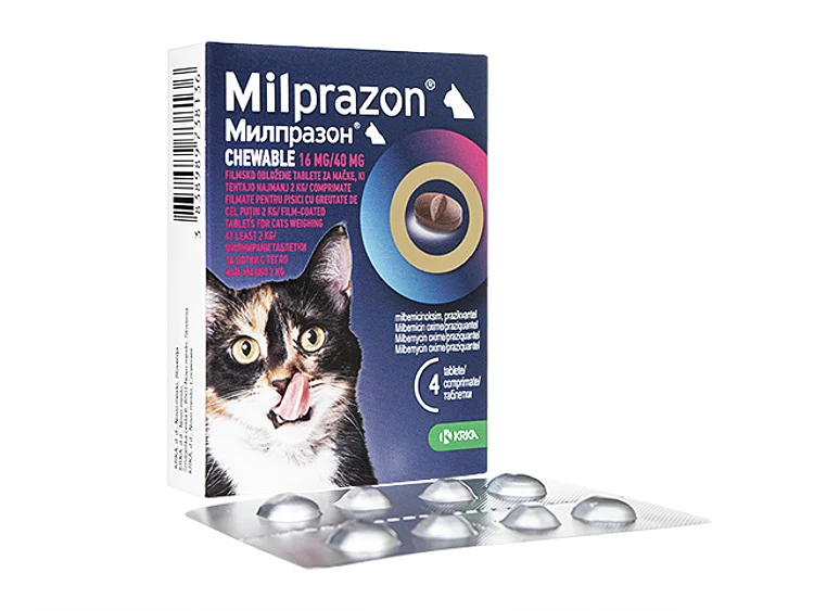 Deparazitari Pisici - Milprazon Cat Chewable 16 mg/40 mg - 1 tablete
