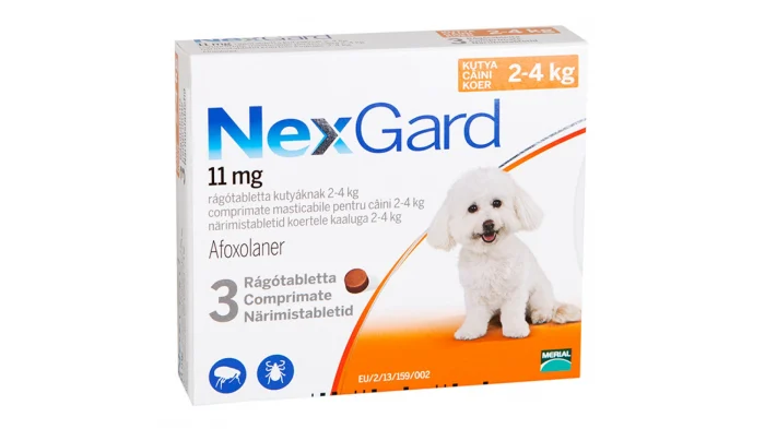 Deparazitari Interne / Externe - NexGard comprimate masticabile, 2-4 kg,- 1 Tableta