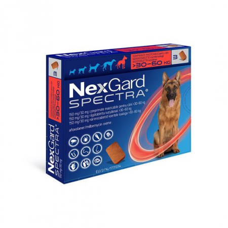 Deparazitari Caini - NEXGARD SPECTRA XL 30-60KG, 1 tableta