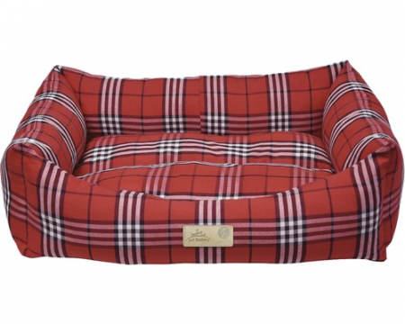 ACCESORII - Pătuț câine si pisici 4DOG Deluxe Danish L 78x60x22 cm roșu