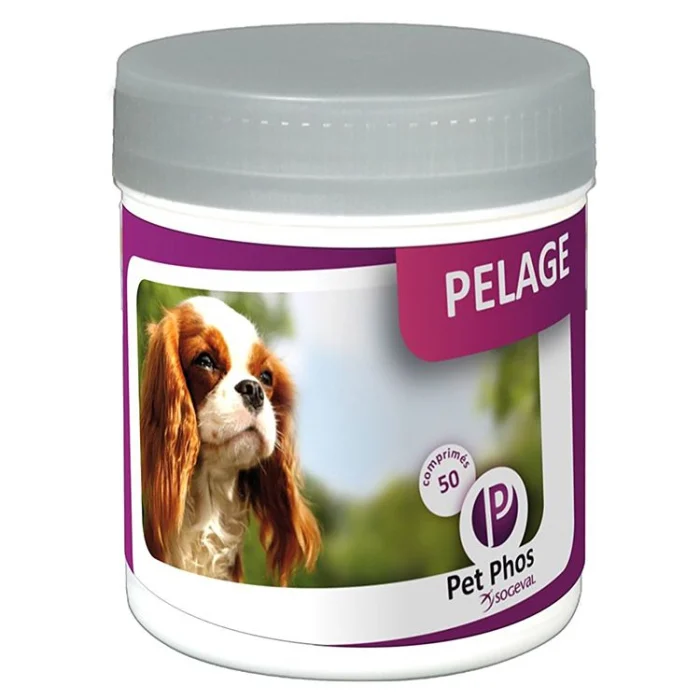 CAINI - PET PHOS Special Pelage Supliment vitamino-mineral pentru câini, 50 tablete
