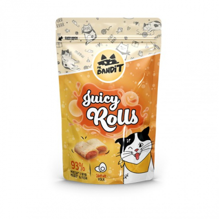 RECOMPENSE - Recompense pentru pisici Mr. Bandit CAT Juicy Rolls, pui si galbenus, 40 g