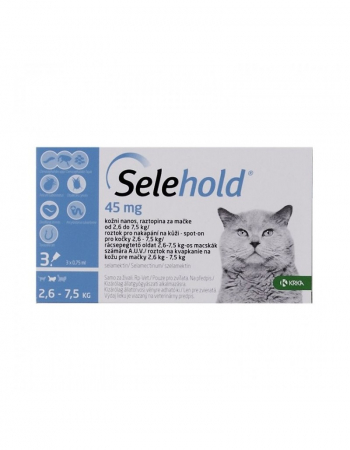 Deparazitari Pisici - Selehold Cat 45 Mg / Ml (2.6 – 7.5 Kg), 1 X 0.75 Ml