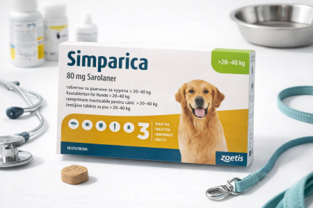 Deparazitari Caini - Simparica 80 mg (20-40 kg), 1 tableta