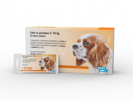 Deparazitari Caini - Solutie antiparazitara, Fiprin Spot Dog S, 1 x 0,67 ml