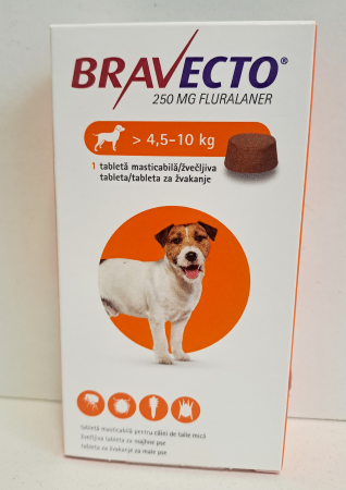 Bravecto Dog 250 mg, 4.5-10 kg, 1 tableta [3]