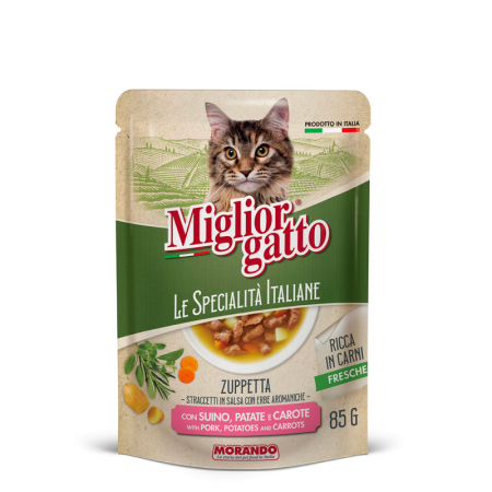 MORANDO - Zuppetta (Supă) – Fâșii într-un sos cu carne de porc, cartofi și morcovi, 85 g