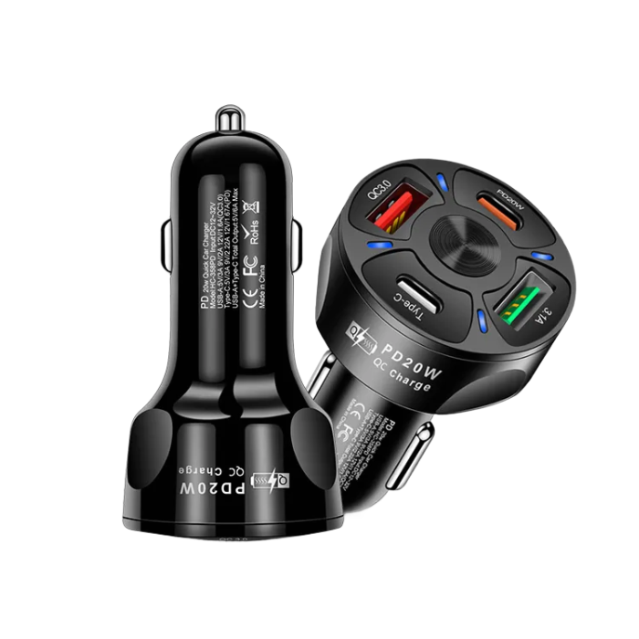 Încărcător auto QC 3.1A PD 20W 2 USB + 2 PD [3]