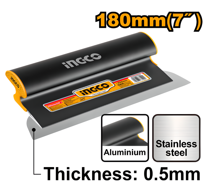 Gletieră Rigips Profesională 18 cm din Inox – Ingco [1]