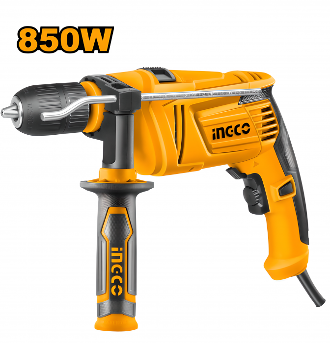 Bormașină cu Impact 850W – Mandrină Automată, Funcții Percuție, Găurire și Înșurubare [1]