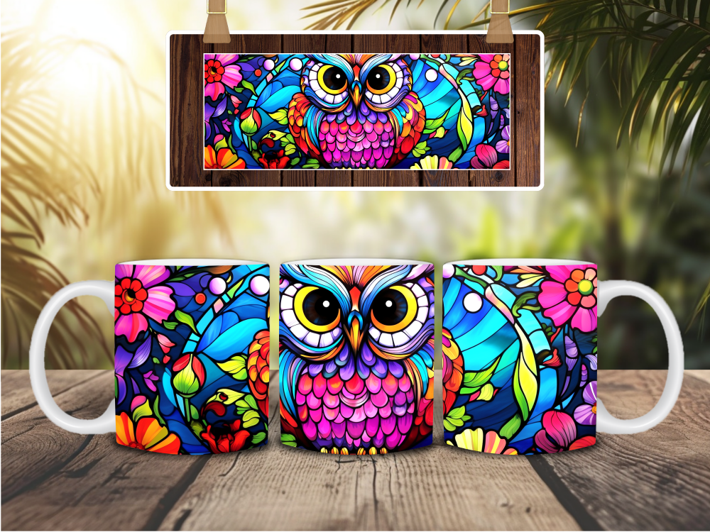 Cană cu bufniță colorată [2]