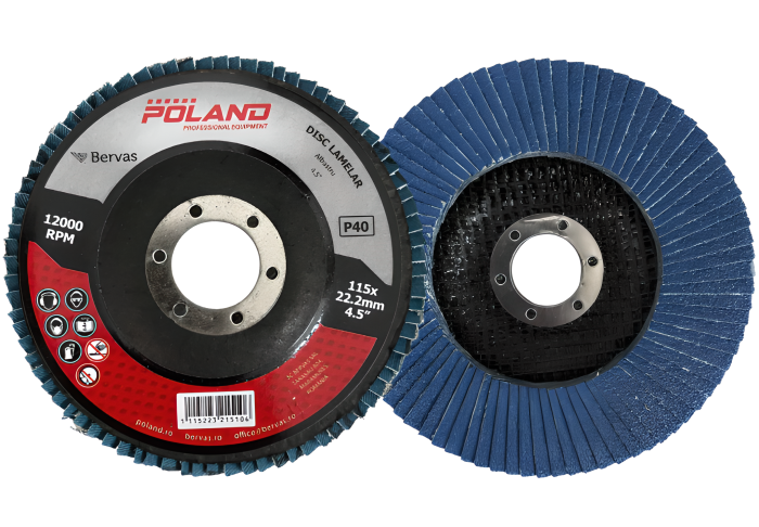 Disc Lamelar Poland Albastru 115/125mm P40/P60 – Șlefuire Metal și Inox [1]