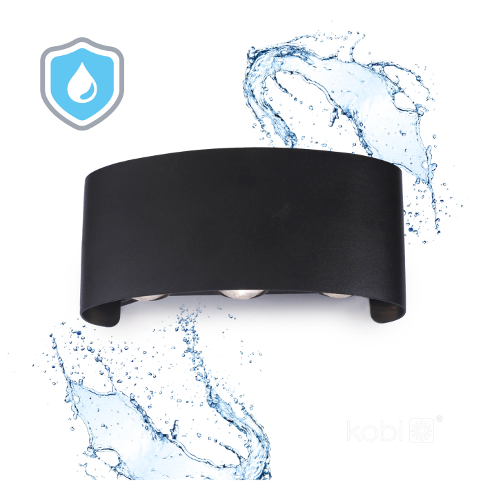 Set 4 aplice de perete exterior LED LUMEPRA 6W 3000K IP54 negru Kobi [4]