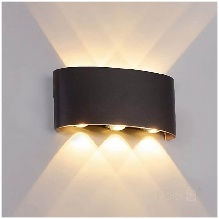 Set 4 aplice de perete exterior LED LUMEPRA 6W 3000K IP54 negru Kobi [2]